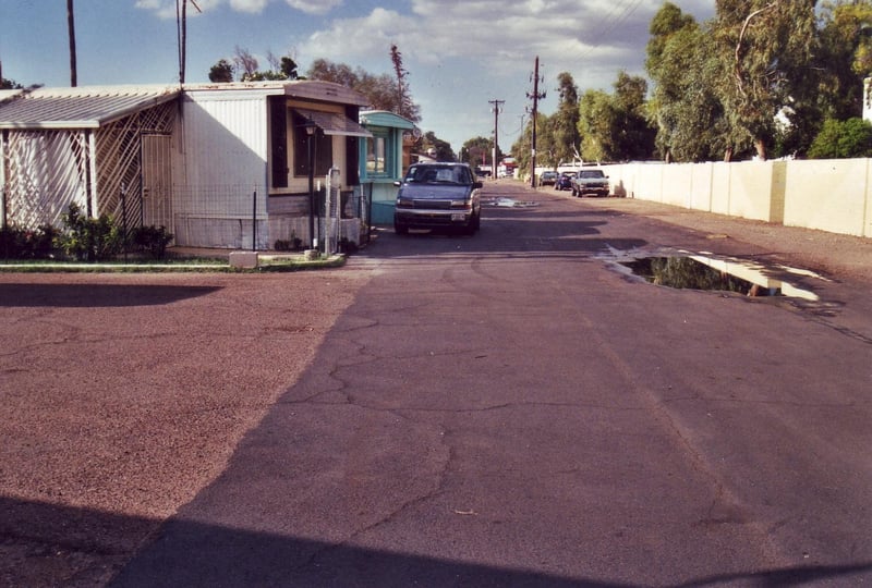 View from back of trailer park