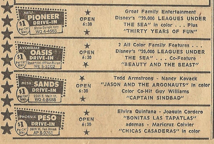 Local Phx Az Drive-in adNov 1963