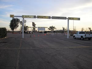 Scottsdale 6 entrance sign and ticket booths.