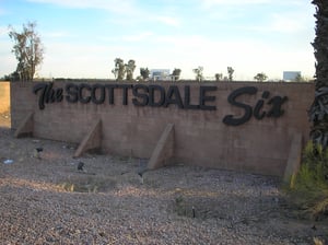 Scottsdale 6 entrance sign just outside the drive-in.