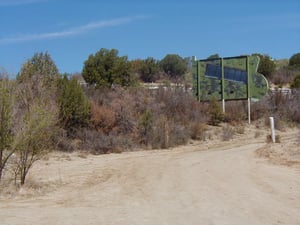 Driveway showing back of marquee. Ticket booth was near bush in lower left corner.