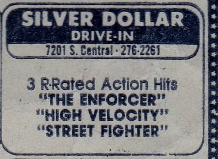 AZ Republic newspaper Ad for a triple feature at the Silver Dollar Drive-In in Phoenix Arizona. This ad is from 1977