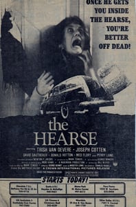 AZ Republic Newspaper Ad for the supernatural Horror film THE HEARSE. At the bottom of this ad for the movie you can see one of the places it was showing was at the Silver Dollar Drive In in Phoenix Arizona from 1981.