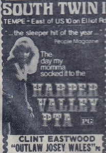 AZ Republic newspaper Ad for this double feature playing on screen 1 of the South Twin Drive In Tempe AZ from 1979