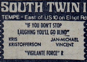 AZ Republic newspaper Ad for this double feature on Screen 1 from 1977 You can see it played at the South Twin 12 Drive In Tempe AZ