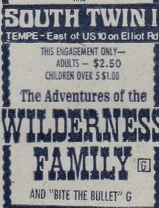 AZ Republic newspaper Ad for this family fair double feature on Screen 1 from 1977. You can see it played at the South Twin 12 Drive In Tempe AZ