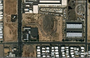 Aerial view of former drive-in site