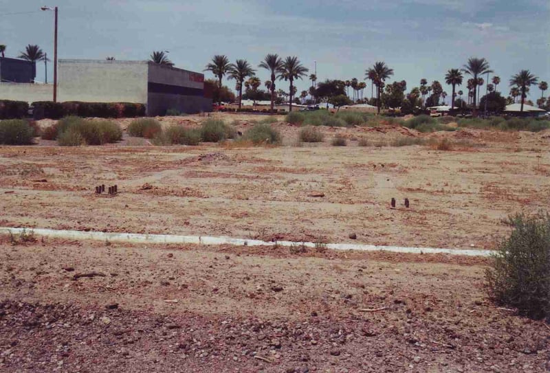 View towards 59th Ave. from the screen tower position. The entrance road is straight ahead       where the bushes grow now