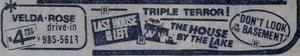 AZ Republic newspaper Ad for an amazing triple feature of Horror films  at the Velda Rose Drive-In in Mesa Arizona. This ad is from 1980 but all these titles are years old including 1972s Last House on the Left  Dont Look in the Basement.