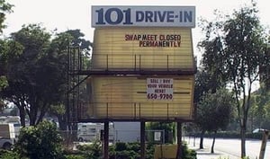 101 Drive-In marquee, shortly before its demolition(from cinematour.com)