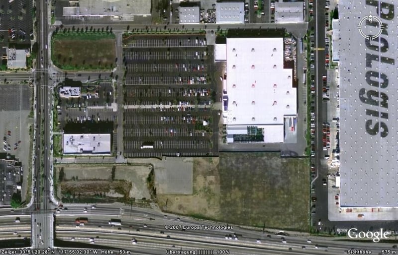 Aerial view of former drive-in site