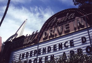 Close-up of marquee