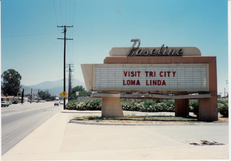 Marquis of the Baseline Drive In looking east.