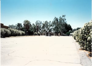 Box office of the Baseline Drive In taken from the front of the theater.