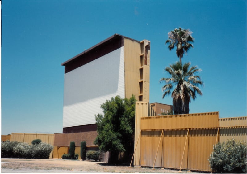 The screen from inside the Baseline Drive In theater taken looking west.