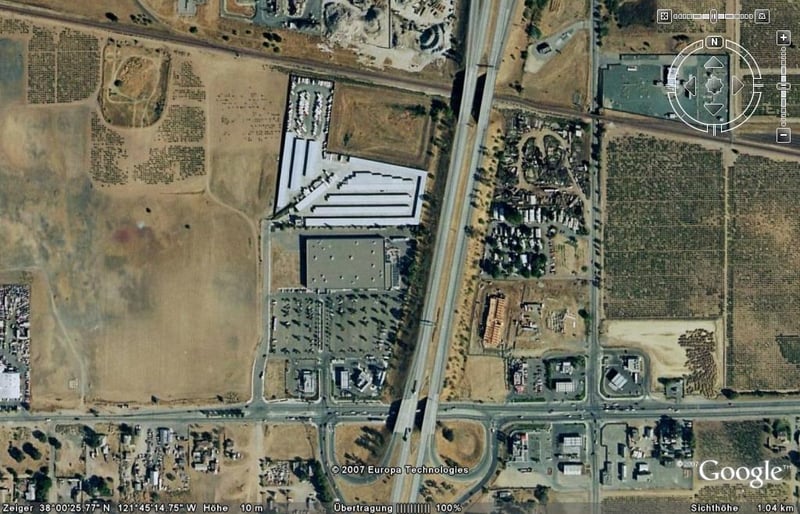 Aerial view of drive-in site