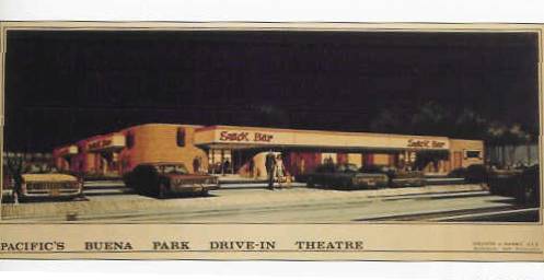 The very modern and classy snack bar of the Buena Park/Lincoln Drive-In. Photo is from the book "Drive-In Movie Memories" by Don and Susan Sanders.