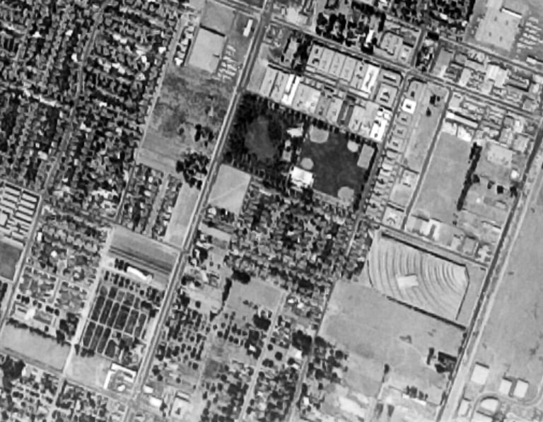 Aerial Photo of Canoga Park with Canoga Park Drive-in visible