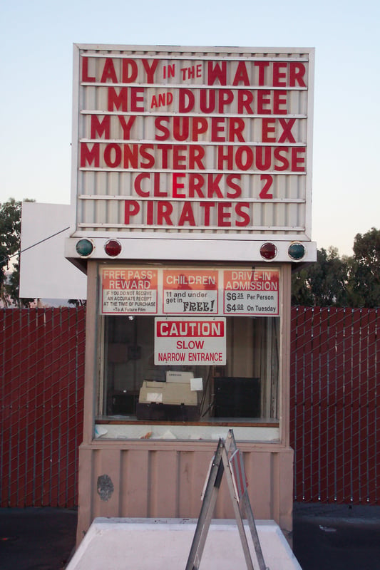 Close up of ticket booth.