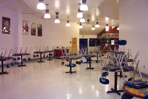 Interior of snack bar.