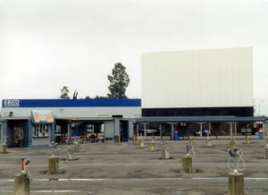 field, concession building