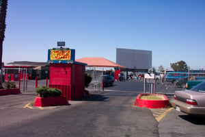 Ticket booth with remaining screen in background.