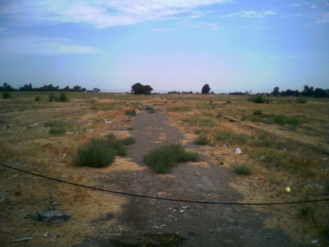 What's left of the entrance road.