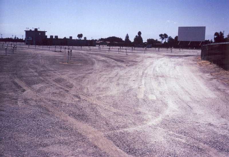 Field showing projection/concession building and screen no. 2