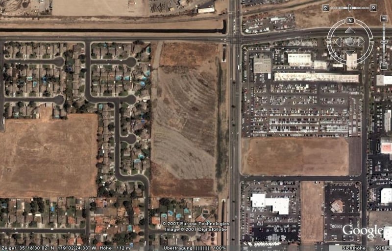 Aerial view of drive-in site