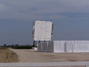 remains of screen tower still standing