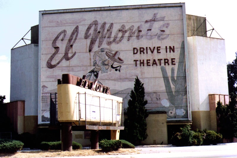 screen tower with mural and marquee