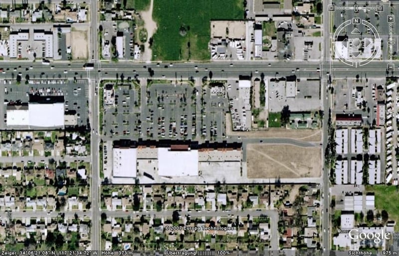 Aerial view of former drive-in site