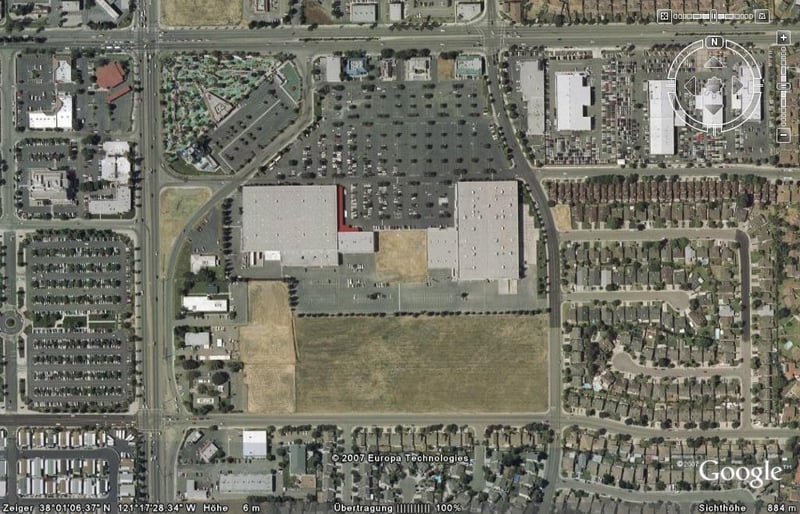 Aerial view of former drive-in site
