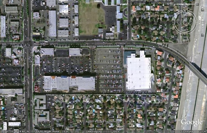 Aerial view of former drive-in site