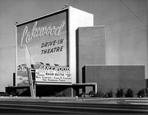 screentower and marquee; taken in the 1950's