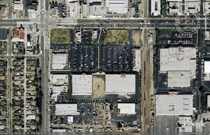 Aerial view of former drive-in site