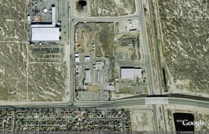 Aerial view of former drive-in site