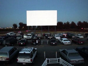 screen and field just before showtime