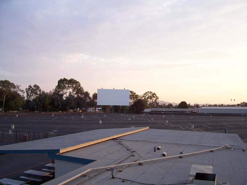 Screen #2 of the Mission Tiki as seen from the walkway leading to the projection booth.