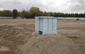 Former site of the Mooney Drive-In. This electrical box was at the end of the snack bar building.