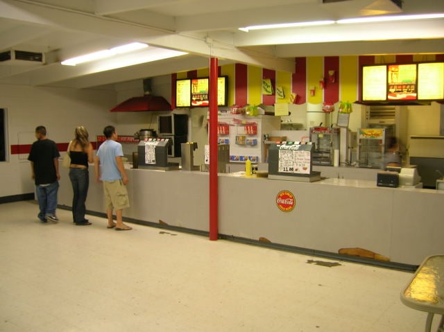 Interior of the snack bar