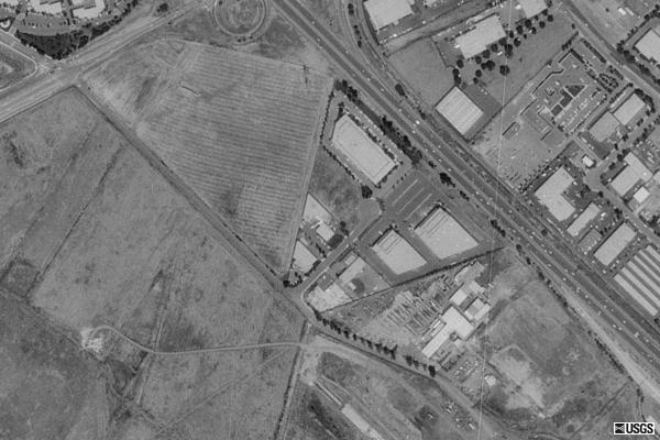 Aerial view of former Nimitz DI site. Now industrial warehousing. Nothing remains of the DI except the treeline.