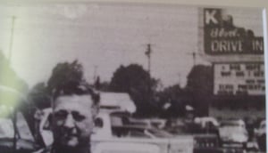 This photo was taken in the parking lot of nearby Water Well supply Company and you can see the edge of the Norwalk Marquee on the right. Showing was Boy did I get a wrong number With Bob Hope and a Elvis Movie.
