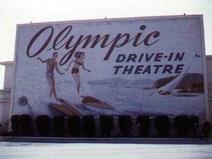 The Olympic, originally located at Pico and Westwood, was L.A.'s
first drive-in, opening on September 9th, 1934.