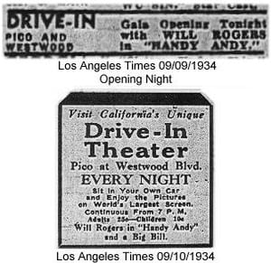 Grand opening in original location as Drive-In Theater