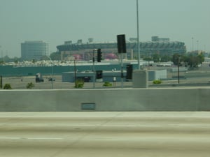 This is a photo of the remnants of the Orange Drive-In as it is today.  Note the snack bar from screen 2 still standing.