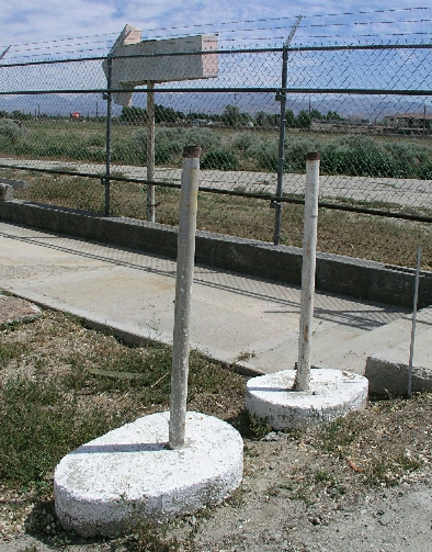 These two speaker stands and the arrow pointing to the entrance is all that really remains of the Plalmdale Drive-In.   It originally opened as the Valley Drive-In and by 1971 became the Palmdale Family Drive-In