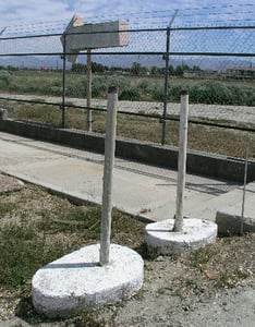 These two speaker stands and the arrow pointing to the entrance is all that really remains of the Plalmdale Drive-In.   It originally opened as the Valley Drive-In and by 1971 became the Palmdale Family Drive-In