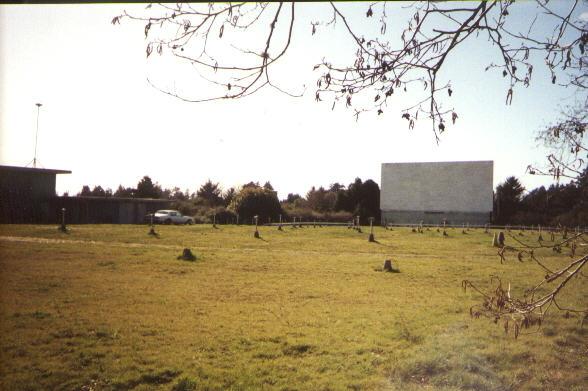 Photo by Steve Swanson; field with screen and speaker poles