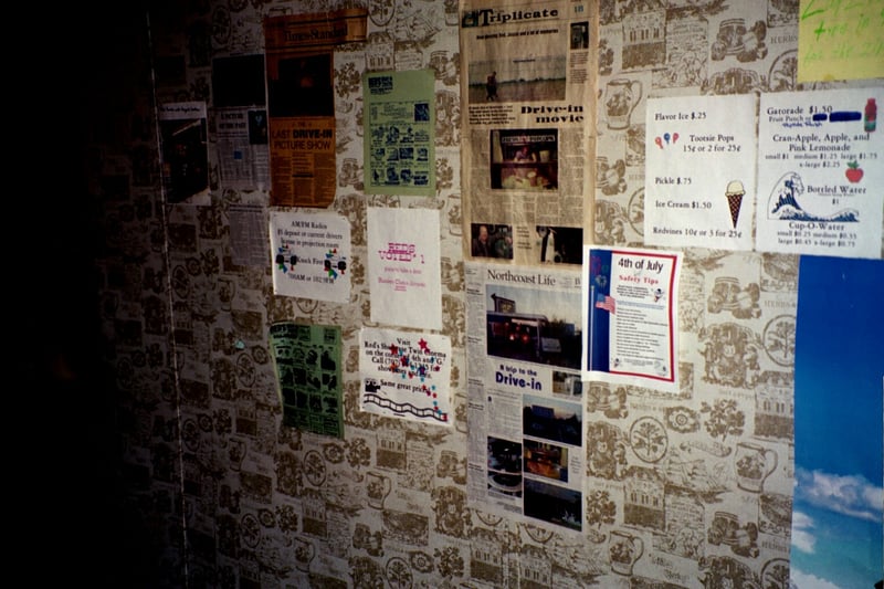 The wall of fame: press clippings, old programs and reader's choice award "best place to take a date"